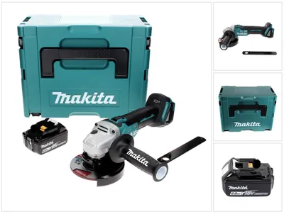 Image de Makita DGA 506 G1J Meuleuse d'angle sans fil 18 V 125 mm brushless + 1x Batterie 6.0 Ah + Coffret Makpac - sans chargeur
