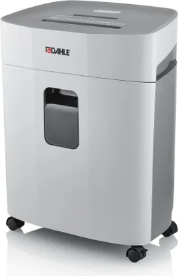 A studio shot of a paper shredder on a white background.