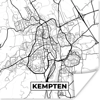Produktbild von MuchoWow® Poster Karte - Stadtplan - Kempten 75x75 cm - Wand Dekoration