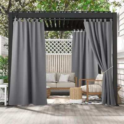 Zdjęcie produktu dla Wodoodporne zasłony - Zasłony zewnętrzne - Zasłony zaciemniające - Zasłony przeciwsłoneczne - 2 panele - 132B x 243H cm - Zasłony zewnętrzne