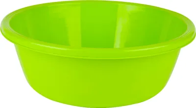 A lime green plastic bowl on a white background.