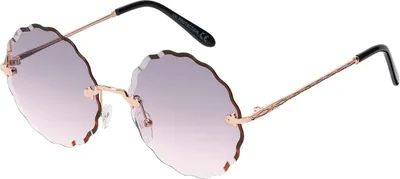Produktbild von Damen Sonnenbrille Rund Form Designer 80er Modern Urlaub Sommer Strand 30572 Violett/Rosa