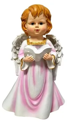 Produktbild von Figur: Engel mit Buch – Rosa, 22 cm