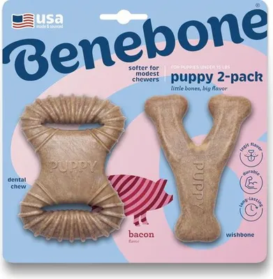 Zdjęcie produktu dla Benebone Puppy Dental Chew Wishbone Bacon XS 2szt