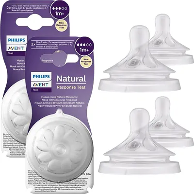 Image de Philips Avent Natural Response 1m+ Tétine pour biberon SCY963/02 DEUX PIECES, 2 pièces