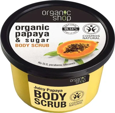 Immagine prodotto di ORGANIC SHOP Scrub corpo biologico alla papaya e allo zucchero con fragranza di papaya succosa 250ml