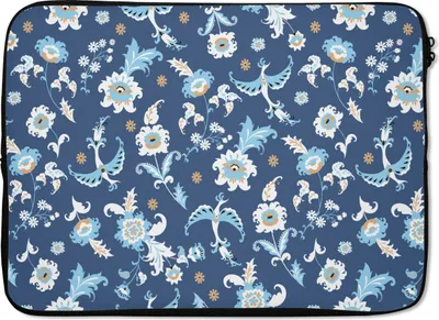 Produktbild von MuchoWow® Laptop Hülle 13 Zoll Muster - Vogel - Blumen Laptoptasche - Laptophülle - Sleeve - Rundumschutz
