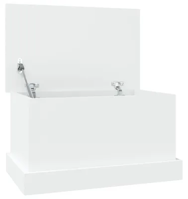 Immagine prodotto di Cassetta portaoggetti bianca in legno lavorato, dimensioni 50x30x28 cm
