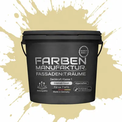 Produktbild von Fassadenfarbe Sockelfarbe Hausfarbe, Profi Silikonharzfarbe abperleffekt – RAL 1014 Elfenbein – 10 L