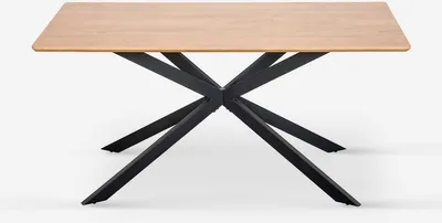 Image de Table à pieds croisés 160x90 en bois et métal Shaila - Naturel