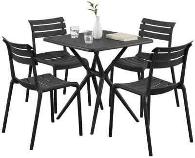 Imagen del producto de Conjunto de muebles de jardín Vela, con 4 sillas, color