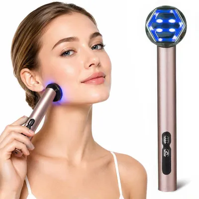 Produktbild von Augenmassagegerät EMS mit Wärmefunktion 38–42°C, LED Lichttherapie 7 Farben, Anti Augenringe & Schwellungen Pflegegerät