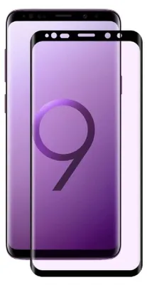 Two smartphones are shown, one slightly behind the other, with a large purple '9' graphic on the screen of the front phone.