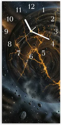 Produktbild von Wanduhr aus Glas mit Motiv Drei Welten- 30 x 60 cm - inkl. Aufhängesystem
