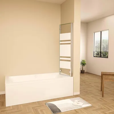 Produktbild von AICA 130cmx140cm Badewannenaufsatz mit Blickdichten 6mm NANO ESG-glas 3-teilig Faltwand Badewannenfaltwand Badewanne Duschabtrennung Duschwand für Badewanne