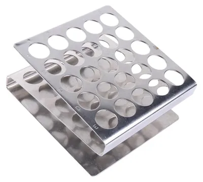 Produktbild von Solidchoice – Halterung für Reagenzgläser aus Edelstahl – 25 Schlitze