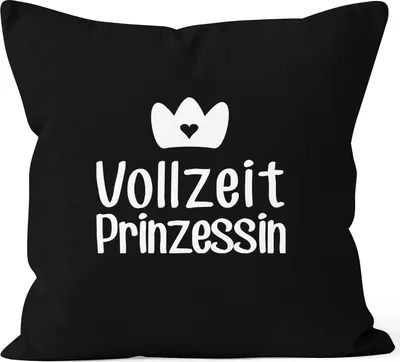 Produktbild von Kissenbezug Vollzeit Prinzessin Kissen-Hülle Deko-Kissen 40x40 MoonWorks® schwarz unisize
