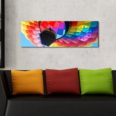 Produktbild von Opviq, 3090CS- CTY1631, Bunt, Wanduhren, 30 x 90, 100% Wildleder -Leinwand