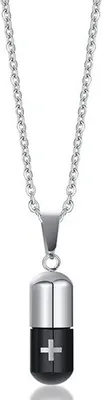 Immagine prodotto di Collana PI-22810 Argento/Nero - Eleganza Unisex KP22810