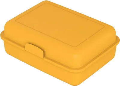 Obrázek produktu pro Úložný box "Lunch box" - dětský box na svačinu s rozdělovačem a zámkem na zacvaknutí - bez BPA a  Germany - box na svačinu do školy a do práce - standardní žlutá barva