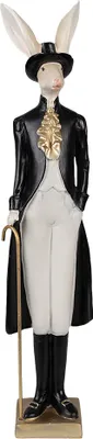 Produktbild von Clayre & Eef Figur Kaninchen 40 cm Beige Schwarz Polyresin