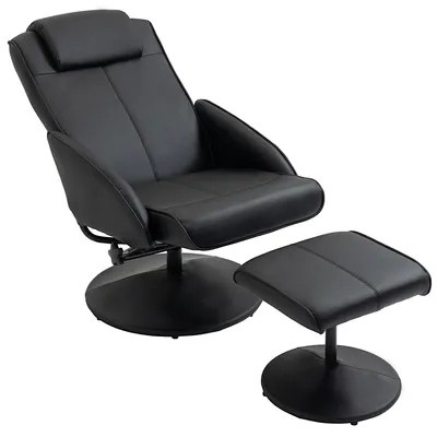 Obrázek produktu pro HOMCOM Relaxační křeslo, křeslo k televizi, křeslo s opěrkami, otočné o 360° s podnožkou