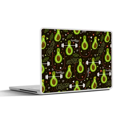 Produktbild von MuchoWow® Laptop Aufkleber Sticker Cover Avocado - Fitness - Muster 31x22.5 cm - Laptop-Deko