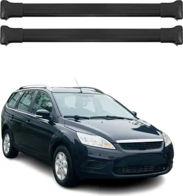 Image de Barres de toit transversales pour Ford Focus II Break 2008-2011 FL Alu Noir 2x