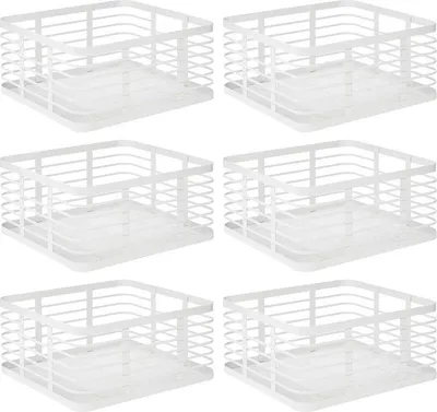 Produktbild von mDesign Allzweckkorb Aufbewahrung Drahtkorb Gitterbox 6er Set Metall Weiß