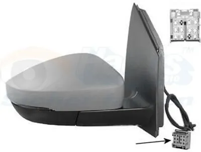 Produktbild von VAN WEZEL 5829824 Außenspiegel Seitenspiegel Rechts für VW Polo Schrägheck (6R1, 6C1) Konvex Grundiert