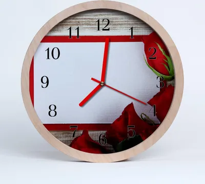 Produktbild von Holzuhr 20fi cm wanduhr - Rosen Blumen