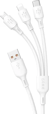 Immagine prodotto di DUDAO Dudao L8A upgrade USB-A to Lightning/USB Micro/USB-C 3-in-1 cable 1.2m hvid