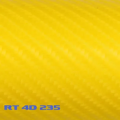 Produktbild von (6,57€/m²) Rapid Teck® 4D Carbon Folie Glanz Gelb Autofolie 152 cm Breite Laufmeterware selbstklebende Folie mit Luftkanälen Auto Folie Carbonfolie Hologramm
