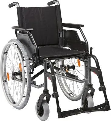 Produktbild von Leichtgewichtrollstuhl CANEO B mit Kombiarmlehnen, PU, anthrazit>>>>SB 45 cm