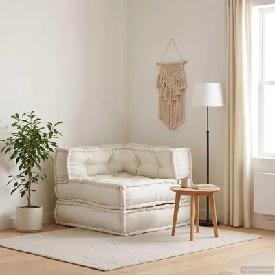 Zdjęcie produktu dla vidaXL Sofa modułowa element kremowy 70x70x54 cm tkanina