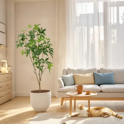 Künstlicher Geldbaum 150 cm mit Topf, große Kunstpflanze
