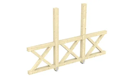 Produktbild von Alpholz Seitenwand Andreaskreuz, freistehehend 305 x 210 cm Unbehandelt