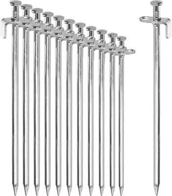 Produktbild von com-four® 12x Zelt-Heringe aus Stahl - Lange und robuste Erdnägel für Camping und Outdoor - ideal für normalen und harten Boden - 30cm