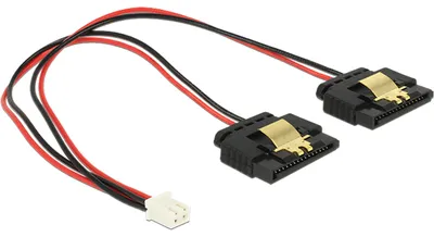 Obrázok produktu pre DeLOCK 85249, 0,2 m, Molex (2-pin), 2 x SATA 15-pin, Samica, Priamy, Priamy