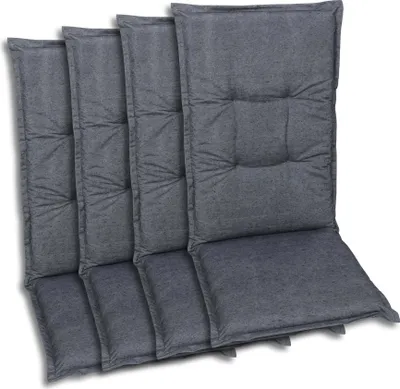 Produktbild von GO-DE Textil, Sesselauflage Hochlehner, 4er-Set, Farbe: anthrazit, Maße ca.: 120 cm x 50 cm x 6 cm