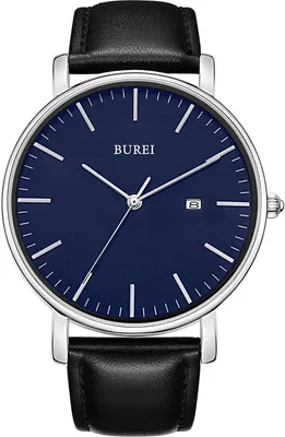 Produktbild von Ultradünne Herren-Uhr – Minimalistisches Design, schwarze Quarz-Armbanduhr mit Datumsanzeige