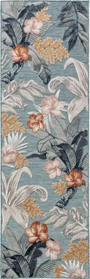 Obrázek produktu pro benuta vnitřní venkovní běhoun Flora Multicolor 80x250 cm koberec obývací pokoj venkovní běhoun vzor krátký vlas