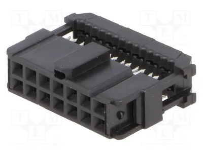 Imagen del producto de 1 conector de 1,27 mm, modelo 1658621-2 - Conector para cables planos, hembra, con 14 pines