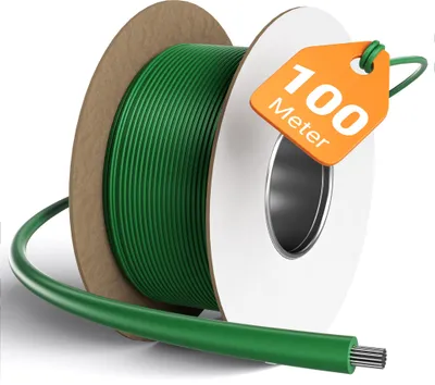 Produktbild von Wiltec 100 m Mähroboter Begrenzungskabel Ø 2,7 mm TCCA, kupferbeschichteter Aluminiumdraht, Leitkabel für Rasenroboter, Universal Begrenzungsdraht kompatibel mit diversen Rasenmähern