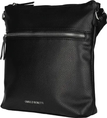 Produktbild von Damen Tasche Schultertasche Umhängetasche Crossover Bag Leder Optik Handtasche Schwarz