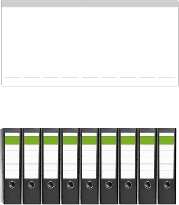 Produktbild von Wallario 9 Stück breite Ordner inkl. Klebeetiketten mit Motive Weiß -  Set mit Rückenschildern / Ordnerrücken Stickern