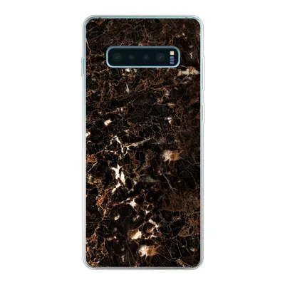 Produktbild von MuchoWow® Handyhülle Schutzhülle Hülle für Samsung Galaxy S10 Plus Marmor - Schwarz - Gold Silikon Softcase Handy Hülle - Schutzhülle
