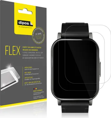 Produktbild von 3x Schutzfolie für Haylou LS02 watch Folie, 100% Displayabdeckung, dipos Flex