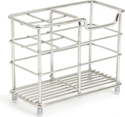 Imagen del producto de Soporte para cepillos de dientes de acero inoxidable, organizador multifuncional para cepillos de dientes eléctricos con 5 compartimentos, ideal para el baño y para guardar pasta de dientes