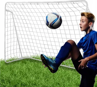 Image de Ekspand | But de football - 240x150 cm - métal galvanisé - stable, portable - idéal pour l'entraînement des enfants